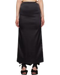 Ganni - Jupe longue noire à perles - Lyst