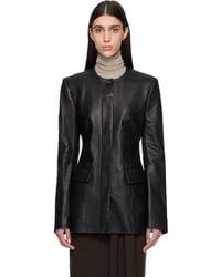 TOTEME - Collarless Leather Jacket - Lyst