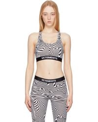 Vetements - Black & White Print Sports Bra - Lyst