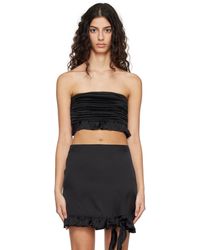 REMAIN Birger Christensen - Black Pleated Tank Top - Lyst