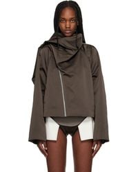Rick Owens - Temple Cropped Scarf Flight Jacket - Lyst