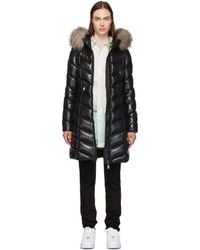 Moncler Black Down And Fur Fulmarus Coat