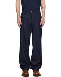 Dries Van Noten - ネイビー ストレートレッグ ジーンズ - Lyst