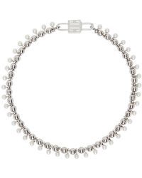 Givenchy - Silver 4g Pearl Necklace - Lyst