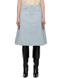 Victoria Beckham - ブルー Cocoon Detail デニム ミディアムスカート - Lyst