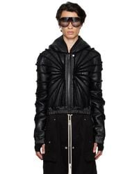 Rick Owens - Hooded Leather Jacket - Lyst