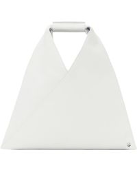 MM6 by Maison Martin Margiela - Mini cabas triangulaire blanc - Lyst