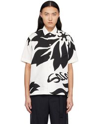 Sacai - White & Black Floral Shirt - Lyst