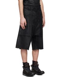 Det Blev Sent Waxed Denim Shorts in Black for Men | Lyst