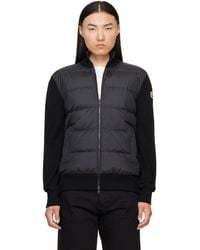 Moncler - Padded Wool Zip-Up Down Cardigan - Lyst
