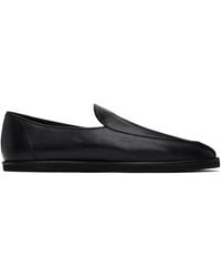 AURALEE Leather Slip-On Shoes in Black for Men | Lyst