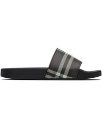 Burberry - Check Pool Slides - Lyst