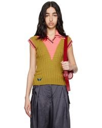 Kiko Kostadinov - グリーン＆ピンク Quimby Sleeveless ニットポロシャツ - Lyst