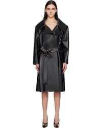 Acne Studios - ブラック ダブルブレスト レザーコート - Lyst