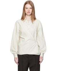 Lemaire - オフホワイト Straight Collar Twisted シャツ - Lyst