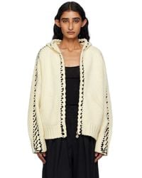 OPEN YY - Stitch Zip Up Knit Hoodie - Lyst