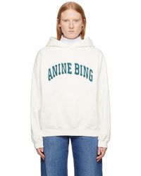 Anine Bing - Pull à capuche harvey blanc - Lyst