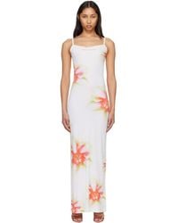 CASABLANCA - Off- Soft Ribbed Maxi Dress - Lyst