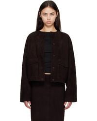 St. Agni - Suede Utility Cocoon Bomber Jacket - Lyst