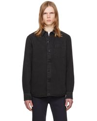 A.P.C. - . Black Vittorio Brodée Denim Shirt - Lyst