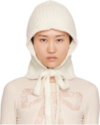 Sandy Liang - Passe-montagne de style bonnet blanc cassé - Lyst