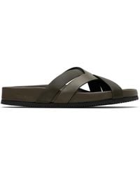 Tom Ford - Khaki Smooth & Supple Grain Leather Sandals - Lyst