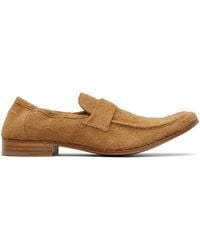 MM6 by Maison Margiela - Tan Swing-Toe Leather Loafers - Lyst