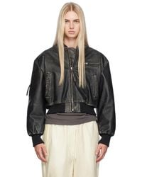 Acne Studios - ディストレス レザー ボンバージャケット - Lyst