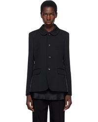 COMME DES GARÇON BLACK - ブラック ウールギャバジン テーラードジャケット - Lyst