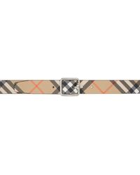 Burberry - ベージュ チェック B リバーシブル バックルベルト - Lyst