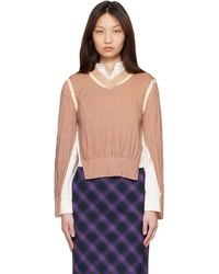 Acne Studios - Tan Wrinkled V-Neck Sweater - Lyst