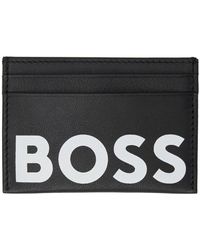 BOSS - Porte-cartes noir à logo imprimé - Lyst