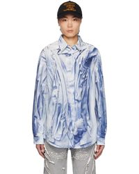 Y. Project - Blue Compact Print Shirt - Lyst