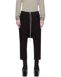 Rick Owens Black Drawstring Astaires Trousers for Men | Lyst