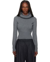 Alaïa - Sculptural Hood Ribbed Knit Turtleneck - Lyst