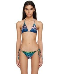 Ganni - Multicolor Leopard Bikini Top - Lyst