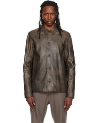 Rick Owens - Buttoned Brad Leather Jacket - Lyst