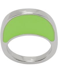 Coperni - Silver & Green Swipe Ring - Lyst