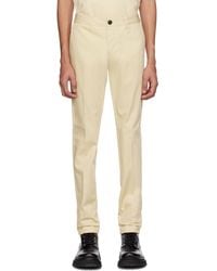 Ami Paris - Off-white Straight-fit Trousers - Lyst