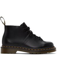 Dr. Martens Leather Church Croc Monkey Boots in Black - Lyst