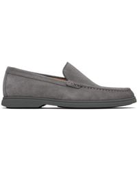 BOSS - Suede Contrast Sole Loafers - Lyst