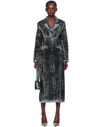 DIESEL - Manteau Pia-Fse noir et bleu en denim - Lyst