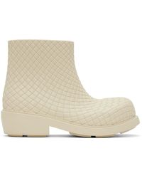 Bottega Veneta - Off-white Fireman Ankle Boots - Lyst