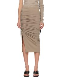 Rick Owens - Taupe Concordians Soft Edfu Knee Midi Skirt - Lyst