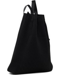 Homme Plissé Issey Miyake Oversized Pleated Tote in Black for Men