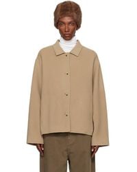 LE17SEPTEMBRE - Tan Virgin Wool Handmade Muffler Jacket - Lyst