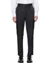 Tiger Of Sweden Black And Navy Wool Clone Pw Pants - Multicolor