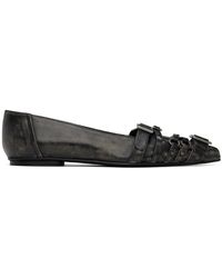 Acne Studios - Ballerines Noires À Brides À Boucle À Ardillon - Lyst