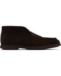 BOSS - Stitching Details Suede Desert Boots - Lyst