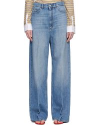 Stella McCartney - Jean Ample Bleu À Effet Délavé Et À Taille Haute - Lyst